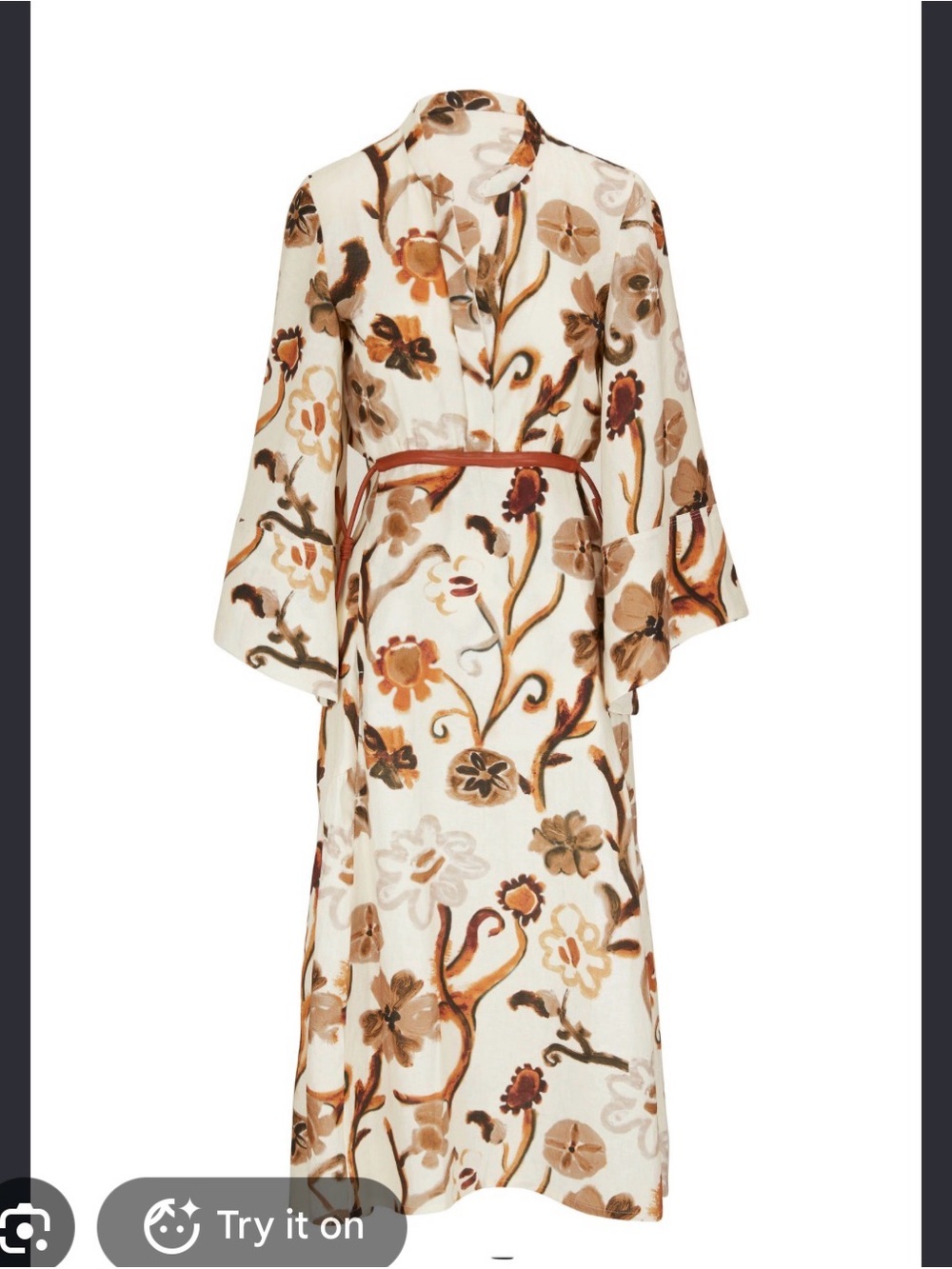 Deborah Schumacher Summer Ease Brown Flowers Print Dress 4 EUC